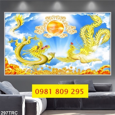 Tranh gạch men rồng phượng HP23365