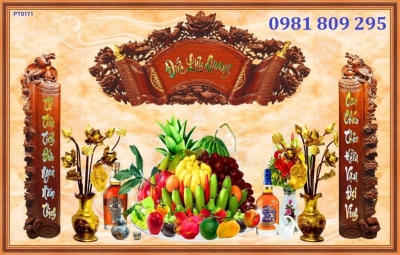 Mẫu tranh ốp tường phòng thờ , tranh gạch men HN9393