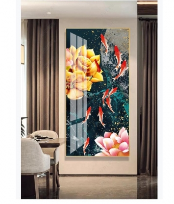 Gạch ốp tường 3d cá chép