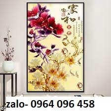 Tranh gạch 3d phong thủy hoa mẫu đơn - NBV66