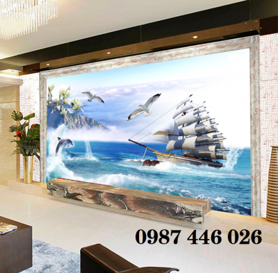 Gạch tranh thuyền buồm HP9722
