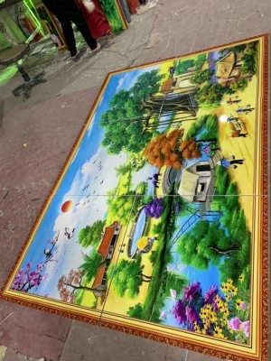 Gạch 3d tranh làng quê