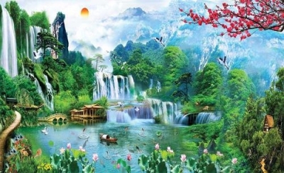 Tranh gạch 3d phong cảnh đồng quê - JSXX22