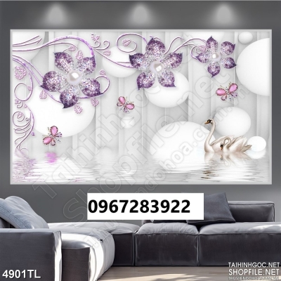Tranh gạch 3d hoa trang trí nhà