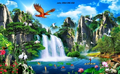 Tranh gạch 3d ốp tường phòng khách - GVC21