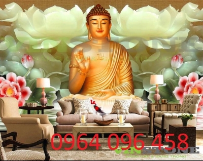 Tranh gạch 3d ốp tường phật phòng thờ - MXVC3