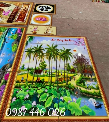Gạch 3d tranh làng quê