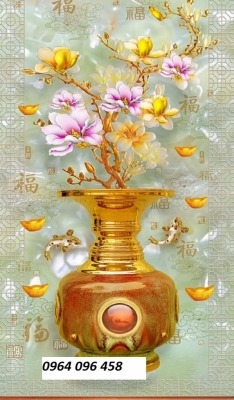 Tranh gạch men 3d mẫu bình hoa - MC43
