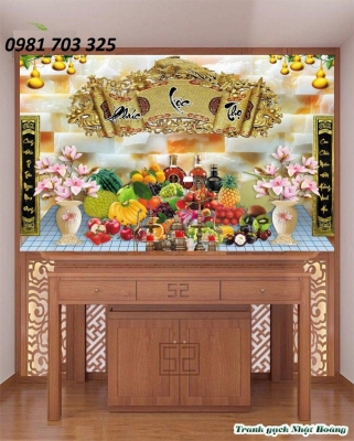 Tranh 3D phòng thờ- gạch tranh 3D