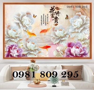 Tranh cá chép - gạch tranh 3d