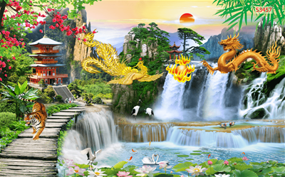 Tranh rồng 3d - tranh gạch 3d rồng - SCCX64