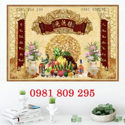Tranh chữ phúc - gạch 3d phòng thờ HP432