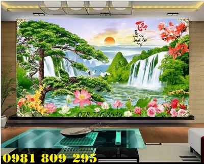Gạch tranh 3d ốp tường phong cảnh