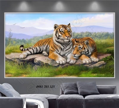 Gạch tranh phong thủy tuổi dần, tranh hổ