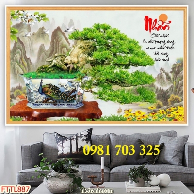 Gạch tranh đẹp hoa mai vàng