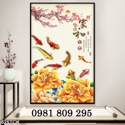 Tranh gạch 3d khổ dọc mẫu mới HND839