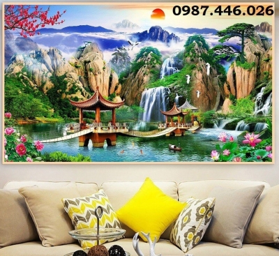 Gạch tường, tranh gạch phòng khách trang trí đẹp 3d