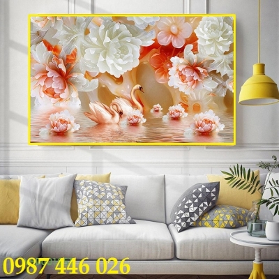 Gạch 3d tranh chim công ốp tường HP9272