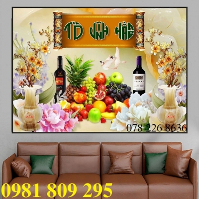 Phòng thờ - tranh gạch men 3d ốp tường