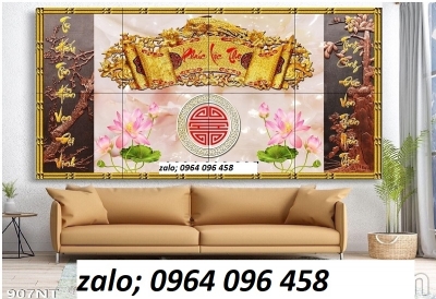 Tranh gạch 3d ốp tường phòng thờ - 6554CV