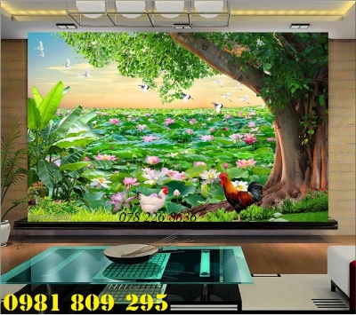 Gạch tranh 3d ốp tường phong cảnh