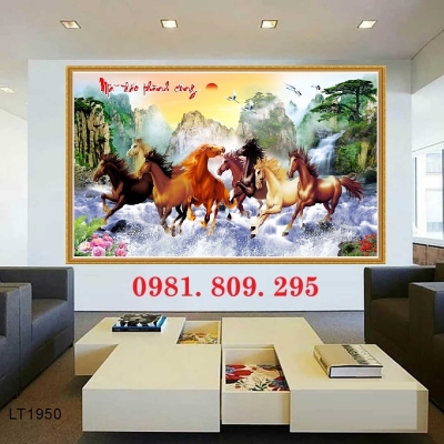 Gạch tranh ốp tường 3d phòng khách