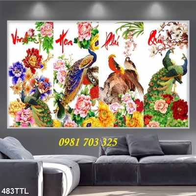 gạch 3D, tranh gạch phúc lộc thọ