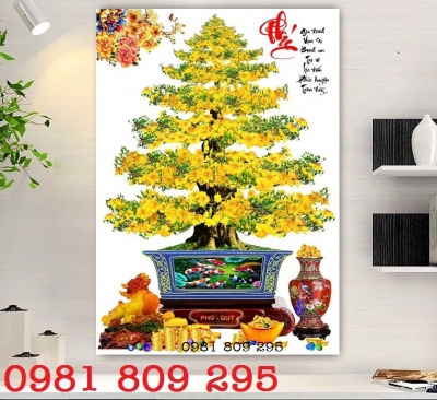 Gạch ốp tường 3d hoa mai chữ phúc
