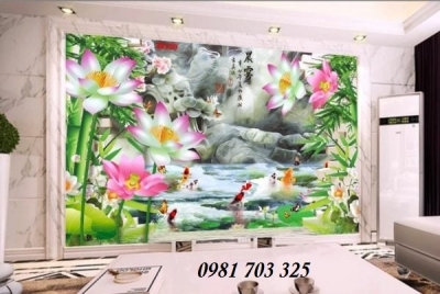 Tranh trang trí phòng khách- tranh gạch ốp tường