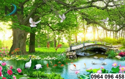tranh gạch 3d phong cảnh sông núi - DXĐ3