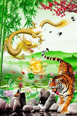 Gạch tranh đẹp hình hổ 3D