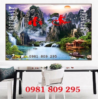 Gạch tranh đá phong cảnh non nước hữu tình cảnh tự nhiên đẹp