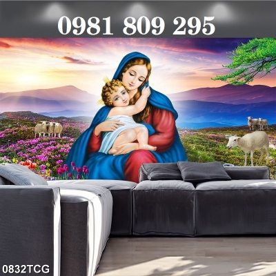 Gạch tranh công giáo - tranh gạch 3d