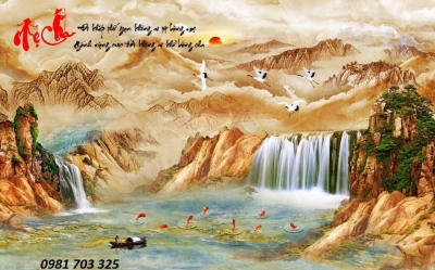 Tranh gạch phong cảnh 3D ốp tường