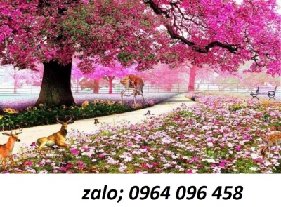 Tranh gạch 3d hoa đào - gạch tranh 3d hoa đào -SL029