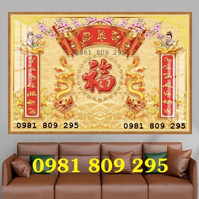 Tranh cao cấp phòng thờ đẹp , gạch tranh