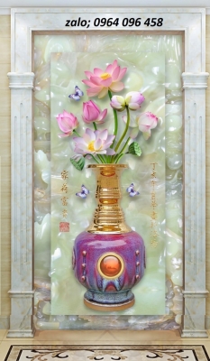 Tranh gạch men 3d mẫu bình hoa - MC43