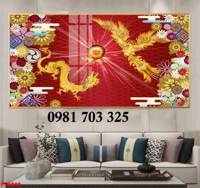 Gạch tranh trang trí rồng phượng