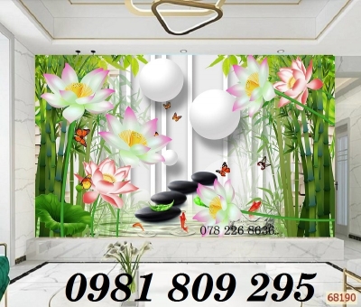 Gạch tranh 3d - tranh cá chép phong thủy