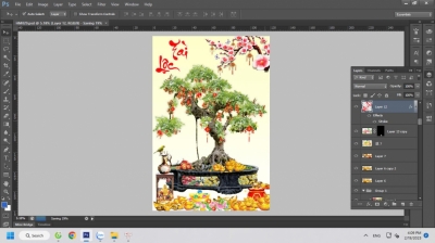 Hoa mai vàng - gạch tranh ốp tường