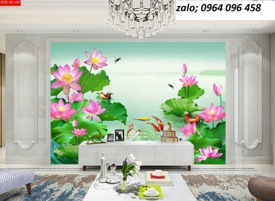Tranh gạch 3d phong thủy cá chép - KDC433