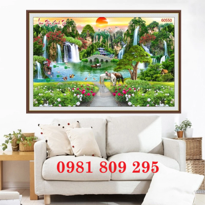 Tranh gạch , gạch ốp tường thác nước 3d