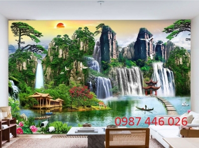 Gạch tranh phong cảnh thiên nhiên HP2943
