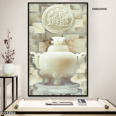 Gạch tranh 3D bình hoa 3D trang trí