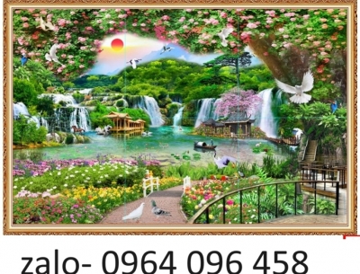 Tranh gạch 3d ốp tường phong cảnh đồng quê - DA32