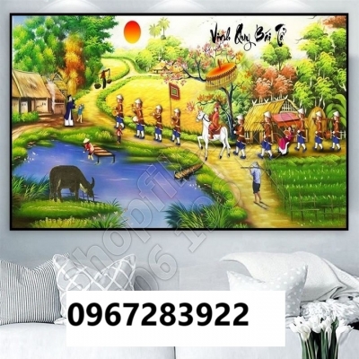 Tranh gạch đồng quê trang trí tường nhà