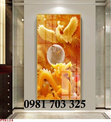 Gạch tranh rồng phượng đẹp trang trí
