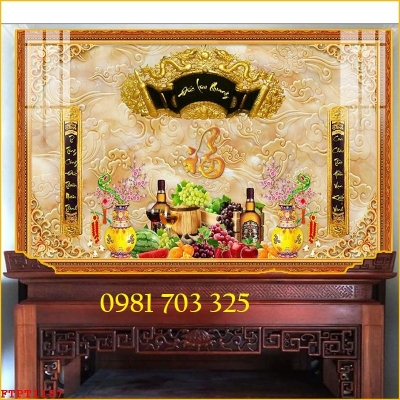 tranh gạch 3d phòng thờ