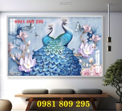 Gạch tranh , gạch cao cấp chim công Hp9393