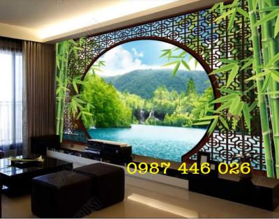 Gạch 3d tranh gạch men thác nước HP9833